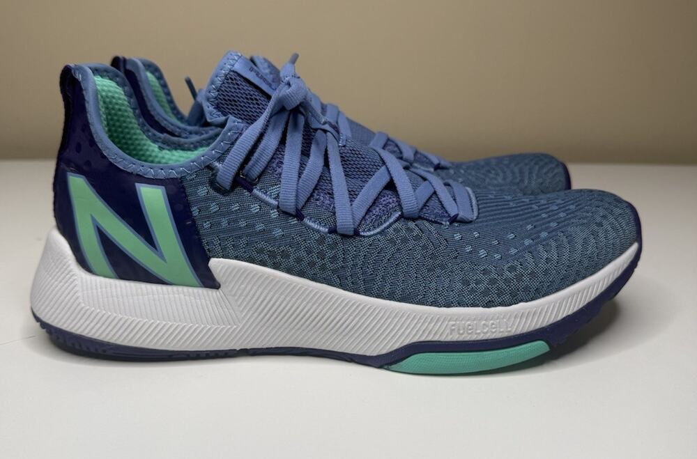 New Balance FuelCell Trainer Womens 9.5 Steller Blue Mesh Low WXM100LB Sneakers